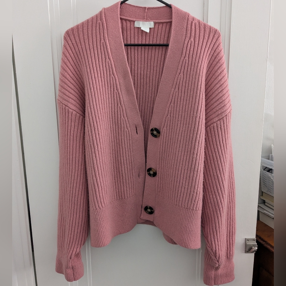H&M Pink Button-Up Cardigan